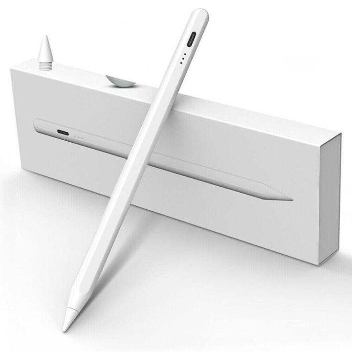 Stylus pentru iPad, varf fin, incarcare rapida, negru