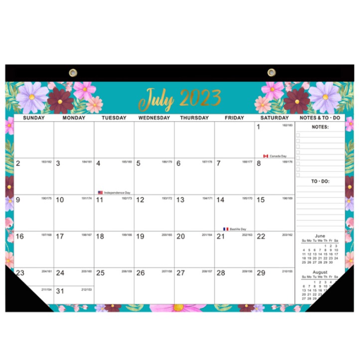Calendar magnetic, design profesional, hartie groasa, legatura spiralat dublu, alb
