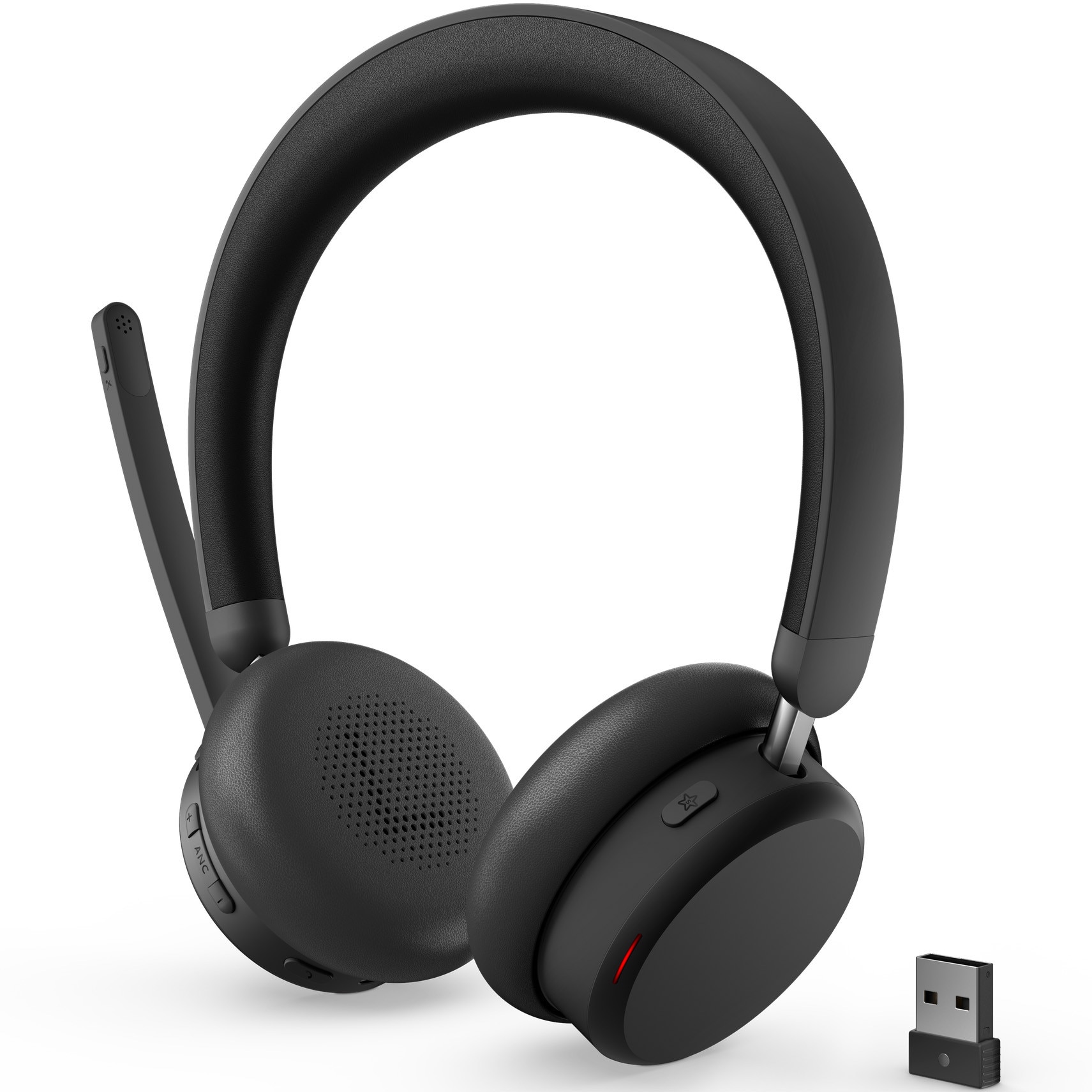Casti cu fir Lenovo 6550 Dual-Mode ANC, Bluetooth, microfon, negru