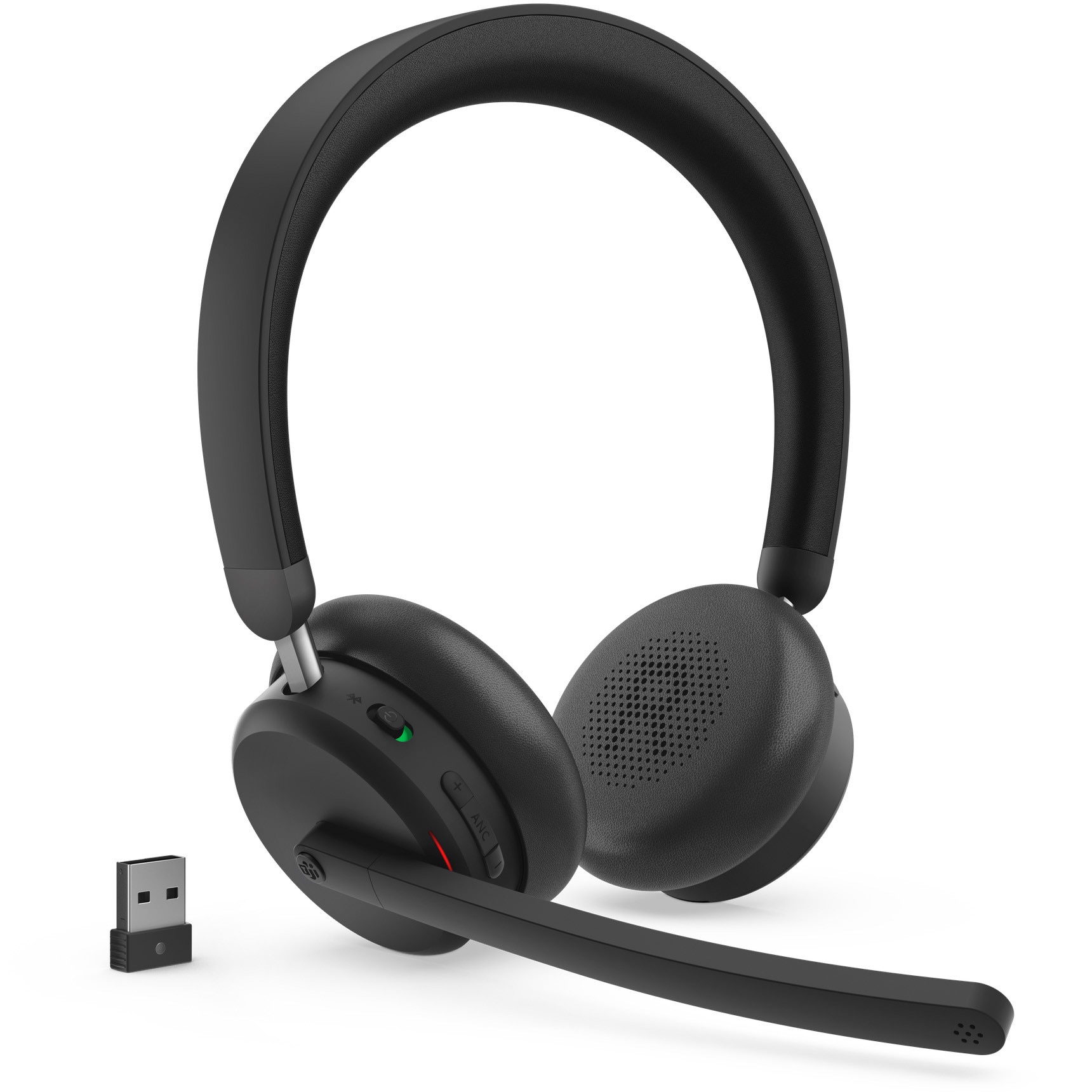 Casti cu fir Lenovo 6550 Dual-Mode ANC, Bluetooth, microfon, negru