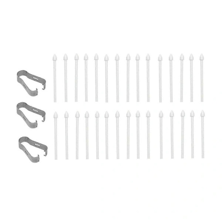 Varfuri de schimb pentru stylus 30 buc alb 3x clips plastic