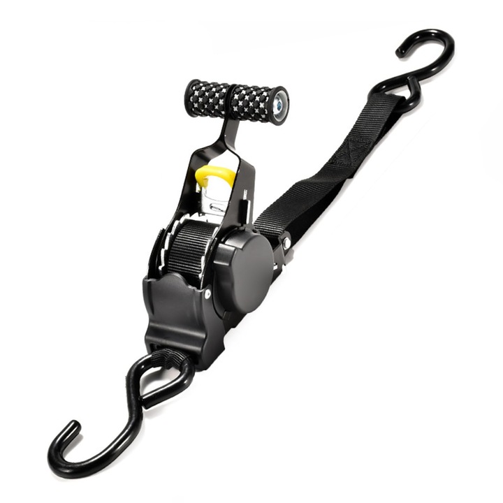 Set 2 chingi retractabile, 1x10m, rezistente, negre