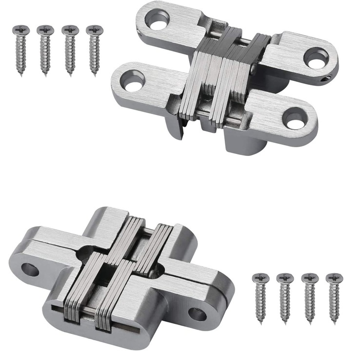 Láthatatlan zsanérok cink 13x45mm 2 db-os készlet 180°-ban nyíló összecsukható ajtókhoz