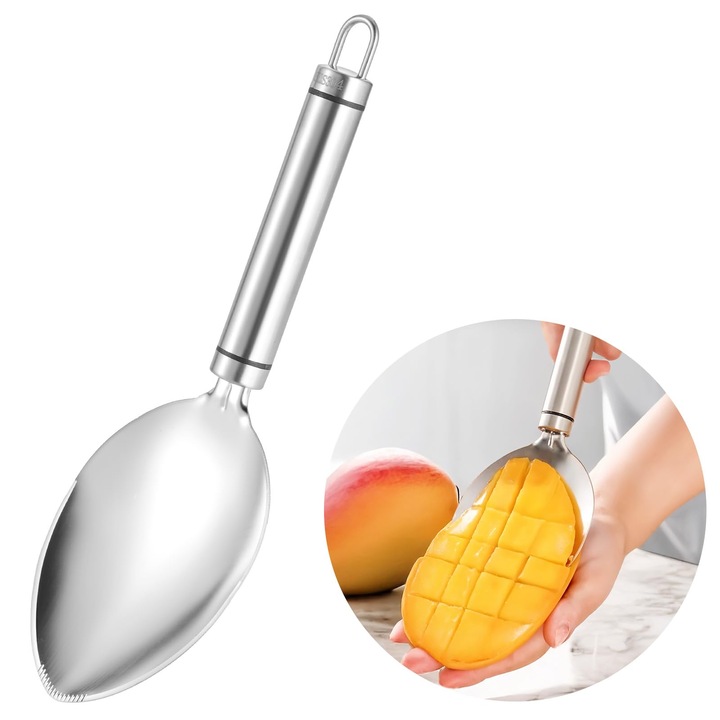 Feliator mango multifunctional, argintiu, lama inox, maner ergonomic