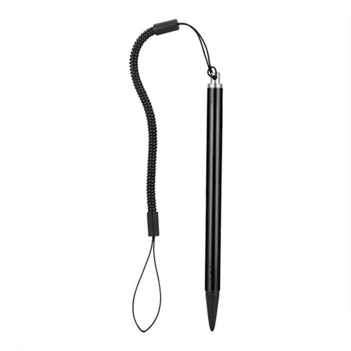 Stylus rezistiv cu varf dur, cu snur, negru