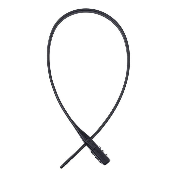 Kombinált lakat kábellel, 470mm, fekete, könnyű