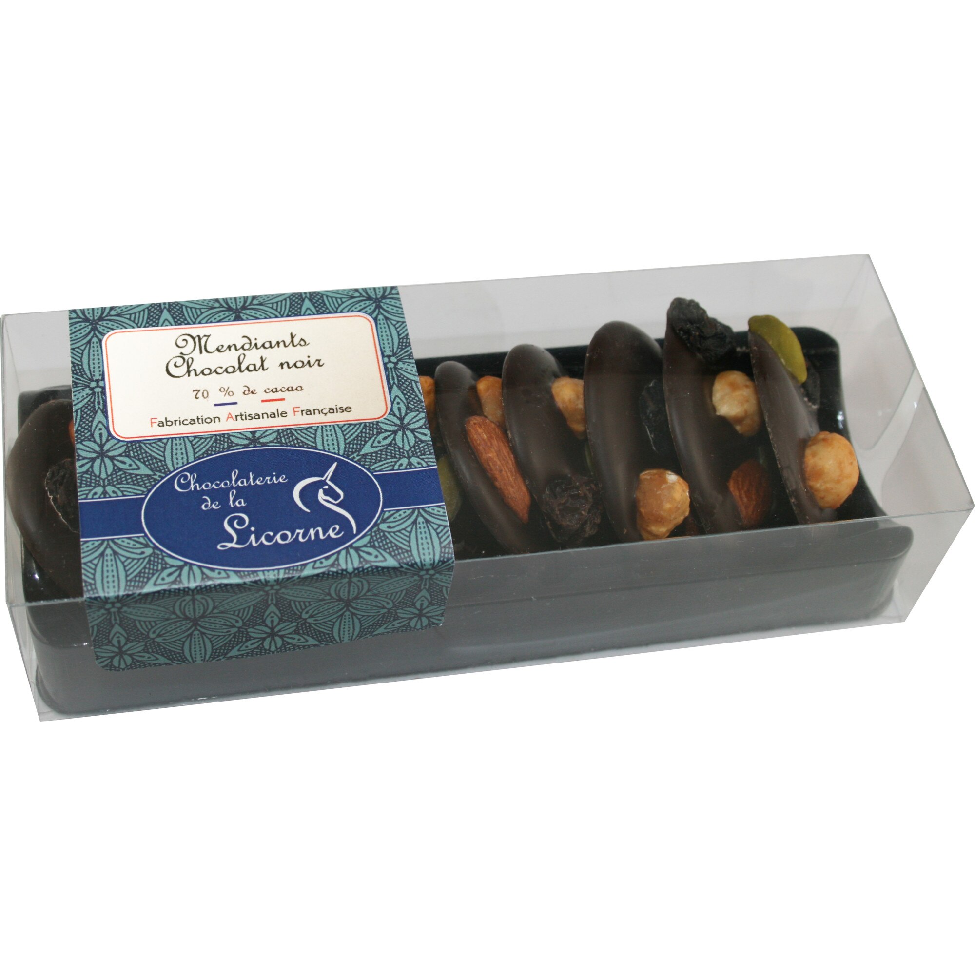 Ciocolata neagra decorata cu fructe uscate Mendiants 100g