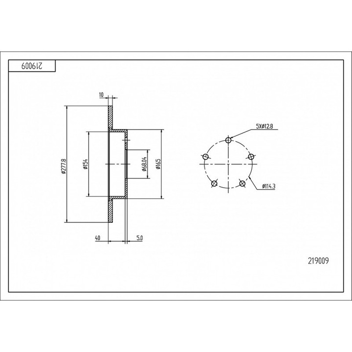 Заден спирачен диск Hart Almera Tino, 2.0, 43206-4U100, 8.9461.21, 24.0110-0285.1