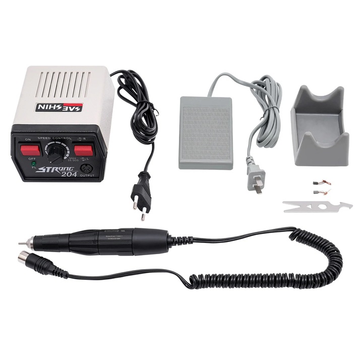 Freza electrica pentru unghii, Masina de pilire unghii, 65W, 35.000 rpm, 230V 50–60 Hz, Plastic, Alb