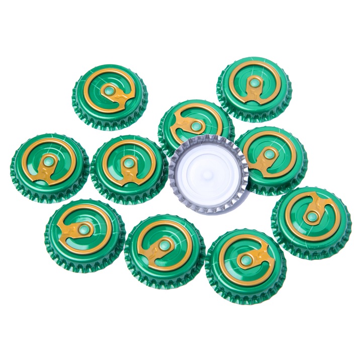 Fém söröskupakok, sörösüvegekhez, TSOLEBOURG 26 mm könnyen nyitható, sörnyitó nélkül, koronazáró dugók otthoni sörfőzéshez és szénsavas italokhoz, 10 BAR-ig ellenálló, Zöld, 50 db