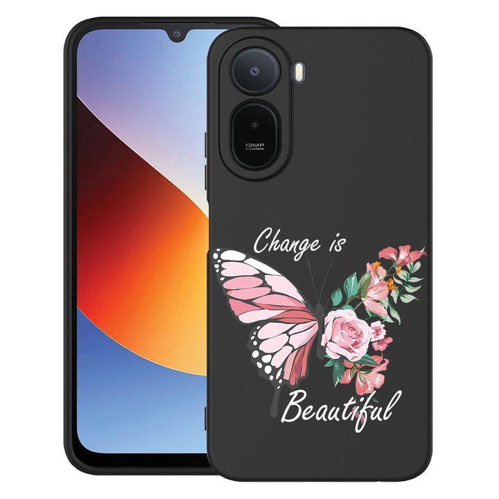 BestCase® Husa TPU Ultra Slim Compatibila cu Xiaomi Redmi A7 Pro, Change is Beutiful, Protectie Camera, Rezistenta la uzura, 3145738 B 1853