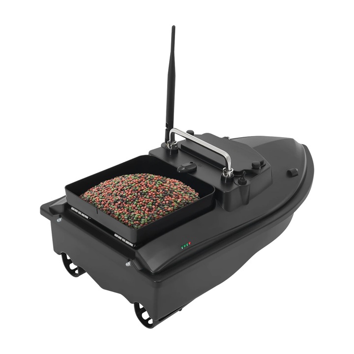 Barca cu nada RC, Barca de nadire cu telecomanda, Distanta 500 m, Viteza 1 m/s, Capacitate 1, 5 kg, Autonomie 2–3 h, ABS si otel inoxidabil, Negru