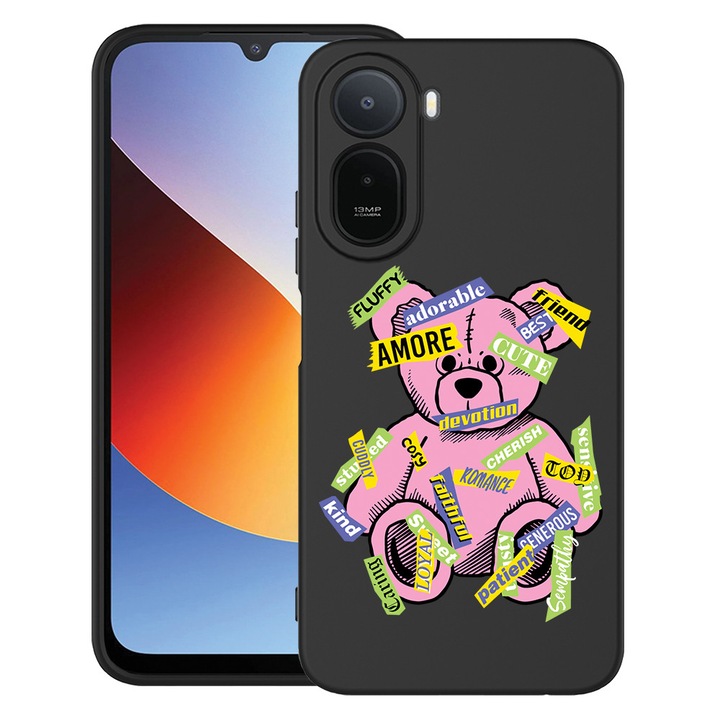 Intelli® Husa TPU Ultra Slim Compatibila cu Xiaomi Redmi A7 Pro, Teddy Bear Amour, Protectie Camera, Rezistenta la uzura, 3145738 B 1547