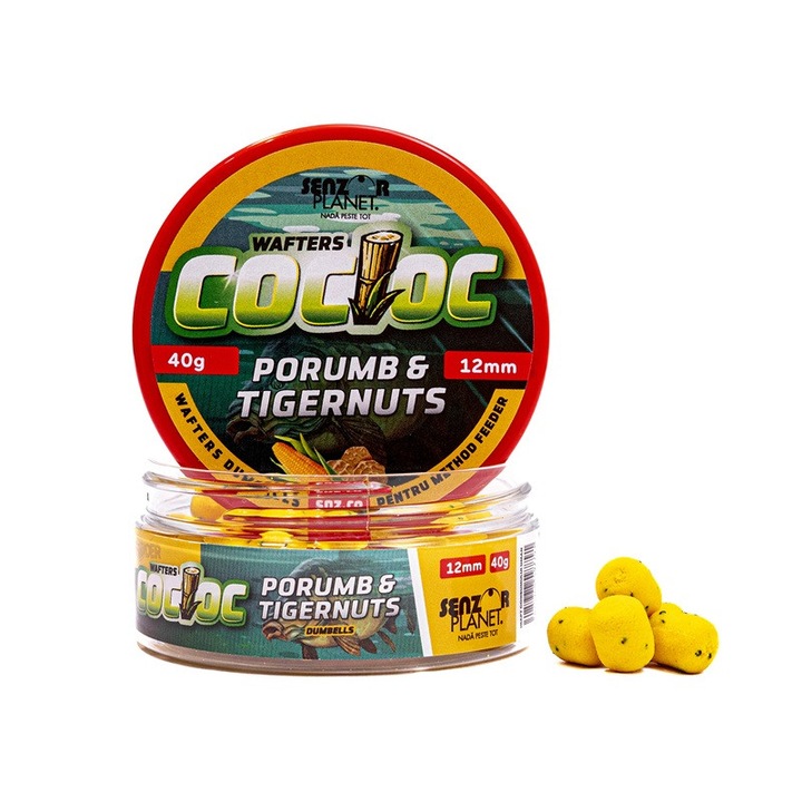 Szenzor Planet COCIoc WAFTERS Dumbells Kukorica & Tigrismogyoró sárga 12mm 40g horogcsali