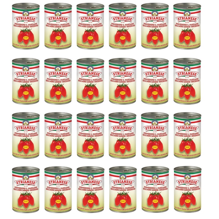 Rosii San Marzano, Strianese, Set 24 bucati, 400 g, D.O.P., pentru sosuri si preparate italiene