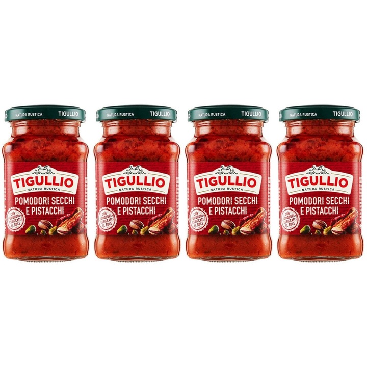 Pesto, Tigullio, set 4 bucati, rosii uscate la soare si fistic, 4 x 190 g