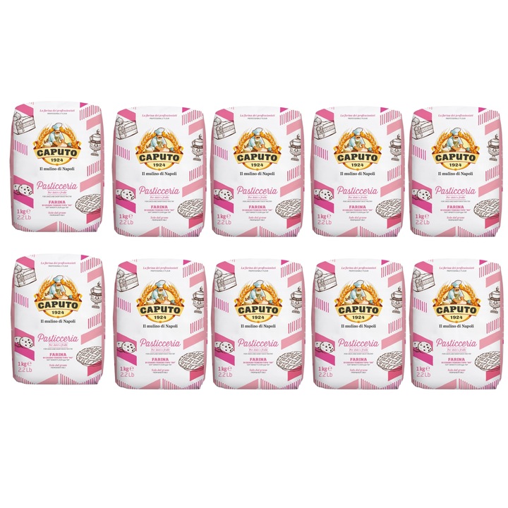 Set faina de patiserie, Caputo, Pasticceria, 10 x 1 kg, pentru aluaturi dulci, 11% proteine