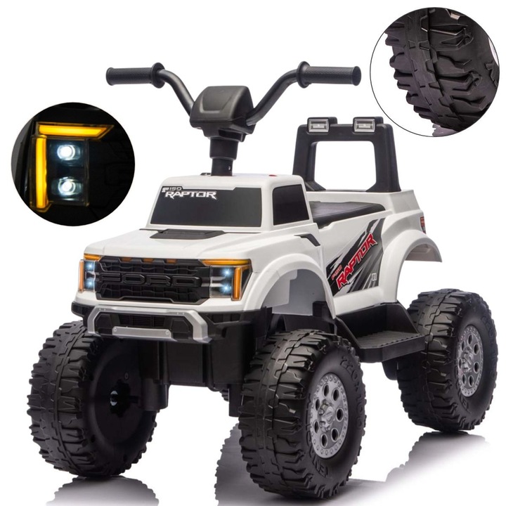 Milly Mally Ford F-150 Raptor elektromos kisautó, fehér