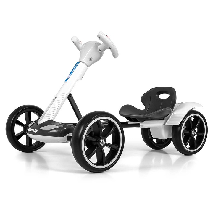 Gokart elektromos gyerek Milly Mally Bolt fehér 86x53x49cm 3-6 év