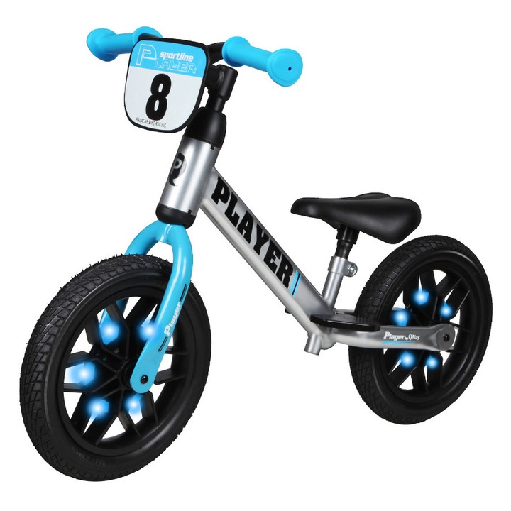 Bicicleta echilibru Milly Mally Player reglabila albastru 83x36.5cm