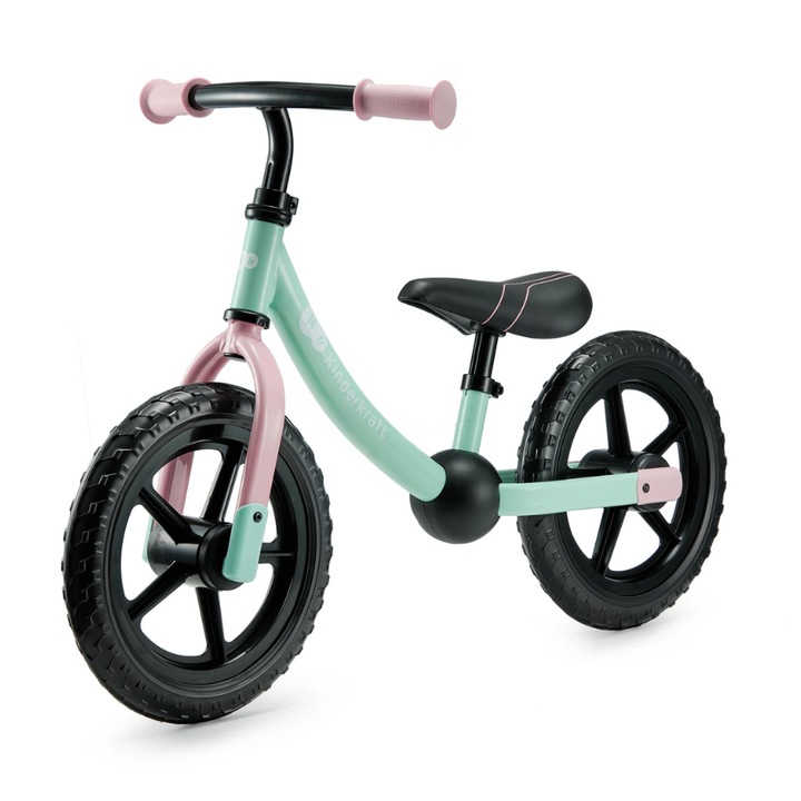 Детско колело за баланс Kinderkraft 2WAY NEXT offroad ментово зелено 30см регулируемо