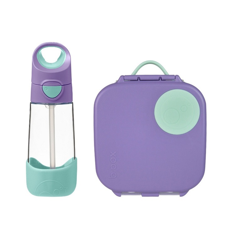 BBOX mini uzsonnásdoboz és Tritan kulacs szett, lila, 450ml, 6,7x17x18,5cm