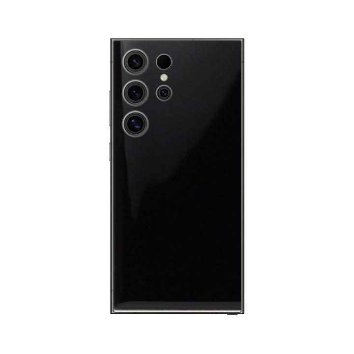 Folie de protectie iSkinz pentru Samsung Galaxy S24 Ultra - Negru Lucios 360 Cut, Skin Adeziv, Protectie Carcasa Spate si Laterale
