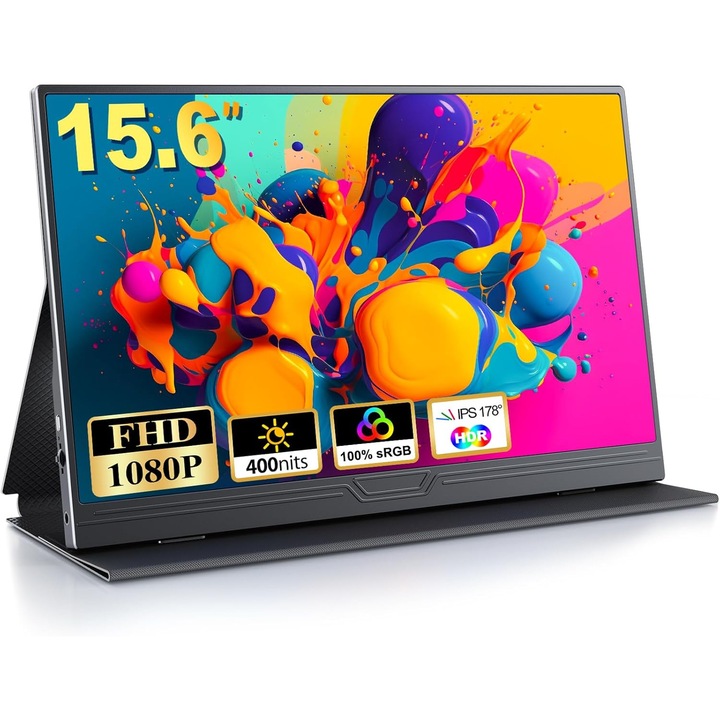 Monitor portabil 15.6" 1920*1080 60hz 2000:1 400cd/m2 16.7M(8-bit) COOLHOOD