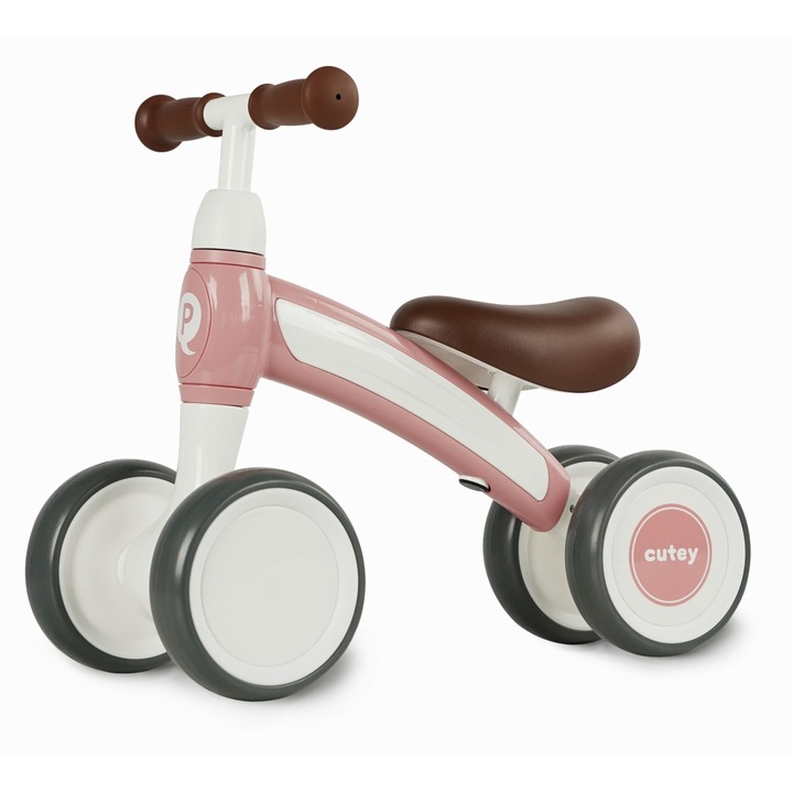 Bicicleta copii Milly Mally Cutey Retro roz 50x25x38cm 4 roti stabilitate