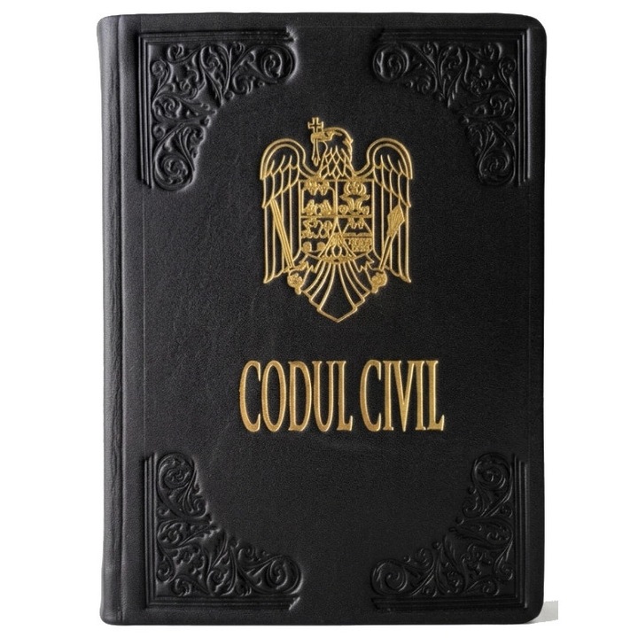 Codul Civil - marime medie, coperta naturala din piele, negru