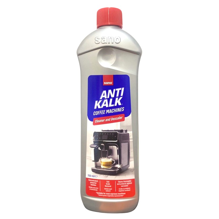 Detartrant pentru aparatele de cafea Sano Anti Kalk, Cleaner & Descaler, 700 ml