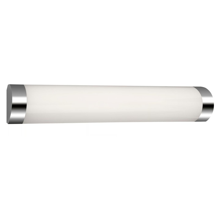 LED аплик, 61.5x8.7x5.2cm, хром, бял, IP44