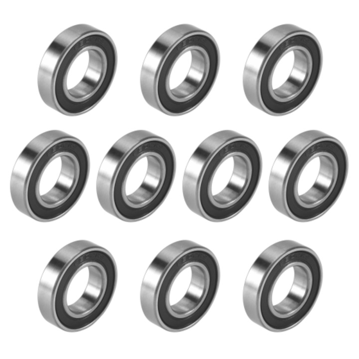 10 db kerékagy csapágy készlet kerékpárhoz 15x28x7mm fém fekete ezüst