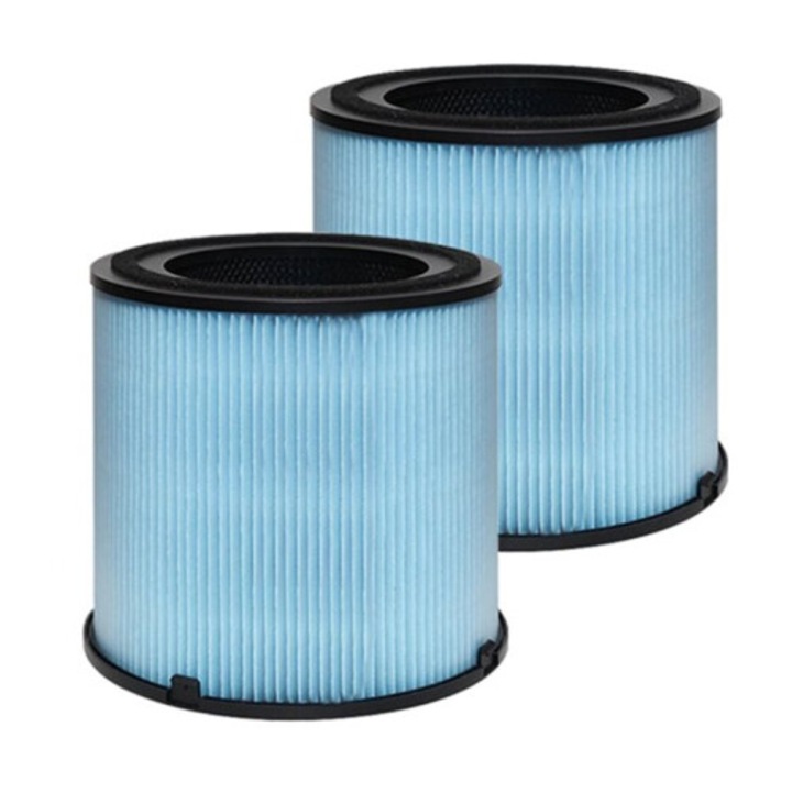 Set 2 filtre HEPA carbon activ pentru purificator aer AP1001, alb, dimensiuni standard