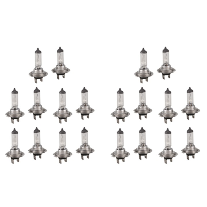 Set 20 becuri far auto H7 12V 55W inox