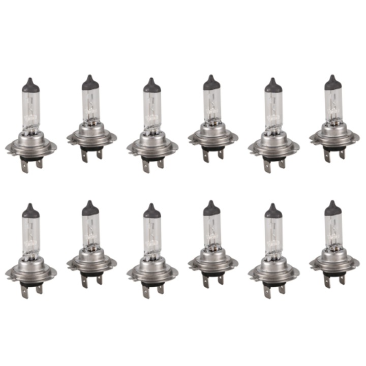 Set 12 becuri far auto H7 12V 55W inox