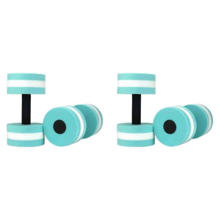 Set 4 gantere spuma pentru exercitii acvatice, rezistenta, albastre, 27x15cm