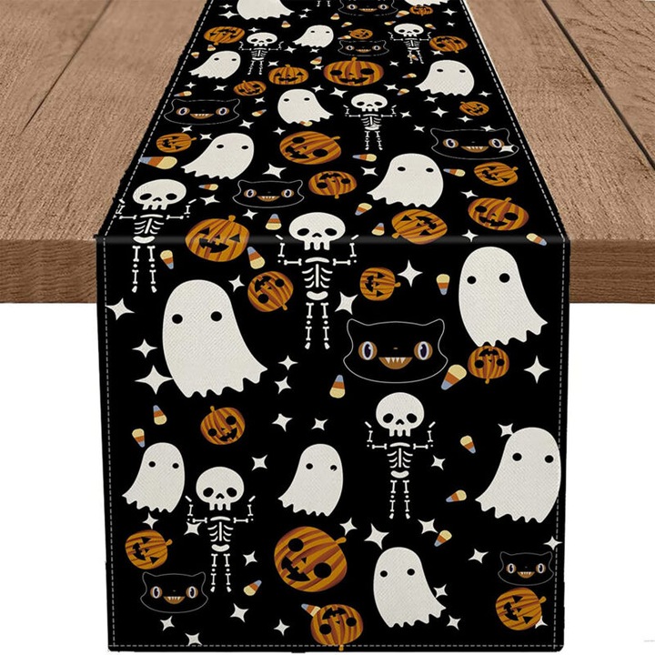 Halloween asztali futó, 33x183cm, többszínű, natúr