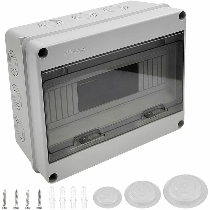 IP65 vízálló elektromos doboz, 12 modul, fehér, 250x195x110mm