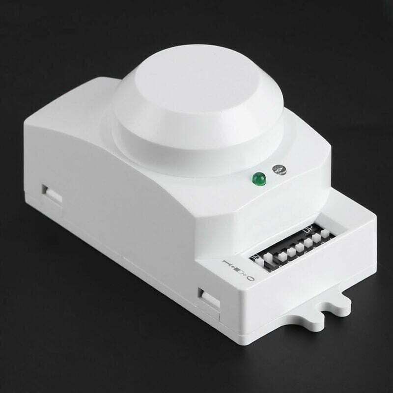 Senzor miscare cu microunde 360 grade, detectare umana, alb, 9x4x4 cm ...