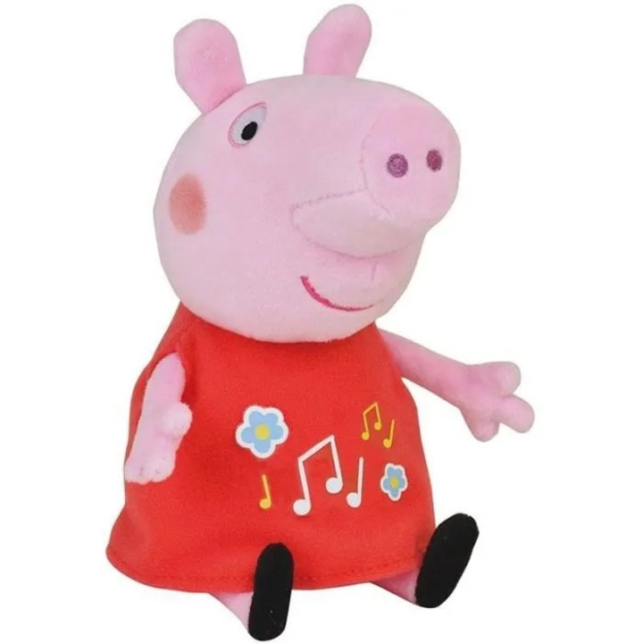 Peppa Pig zenélő plüssbaba, 20 cm, puha, rózsaszín