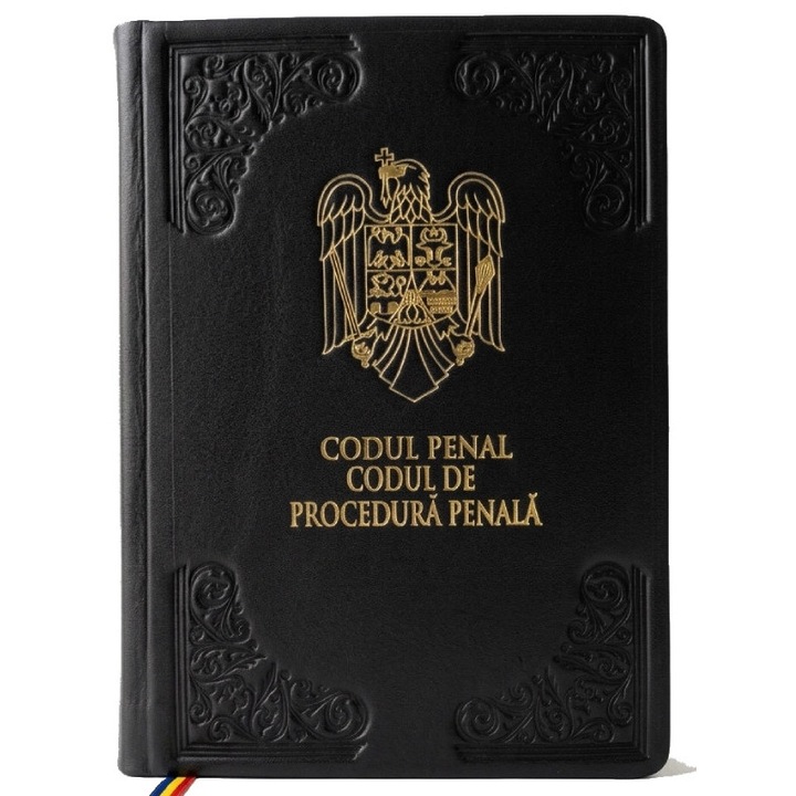 Codul Penal. Codul de Procedura Penala - marime medie, coperta naturala din piele