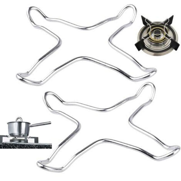 Set 2 suporturi reducatoare pentru arzator pe gaz din otel galvanizat, argintiu, K0369-0617-WG6884