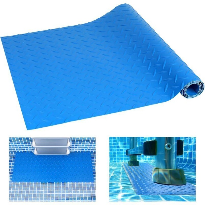 Covoras protectie scara piscina, 60x23cm, cauciuc, antiderapant, rezistent la apa