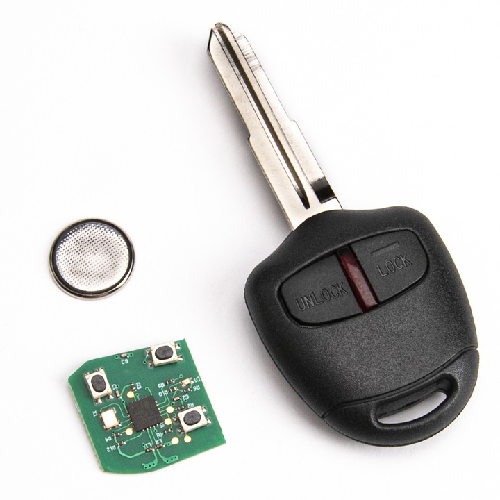 Cheie auto completa telecomanda pentru Mitsubishi L200, Montero, Pajero, Shogun, Triton, Colt, Grandis, Lancer, Outlander, Challenger, ASX, 433MHz, ID46, PCF7936, 2 butoane
