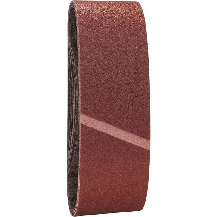 Set 9 bucati, benzi de slefuit (smirghel) pentru slefuitoare cu banda 75 x 533 mm, granulatii 3 x 60/3 x 80/3 x 100, maro, 9 x 1 buc
