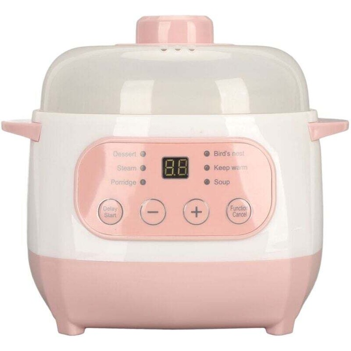 Oala electrica lenta 1L ceramica alba 200W compacta