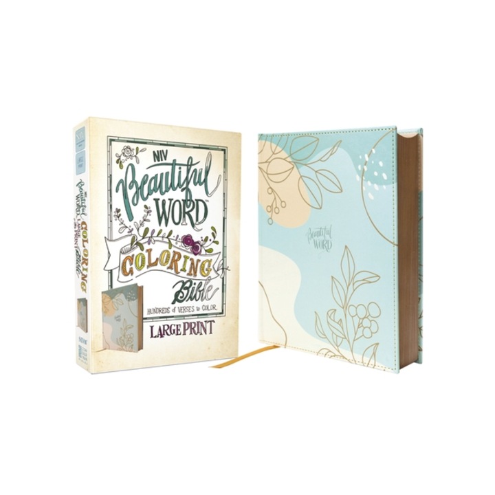 Niv, Beautiful Word Coloring Bible, Large Print, Leathersoft Over Board, Teal Hundreds of Verses to Color, Zondervan