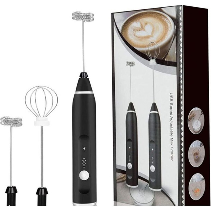 Többfunkciós elektromos mixer, inox, fekete, 0.8A 5.5V 2W