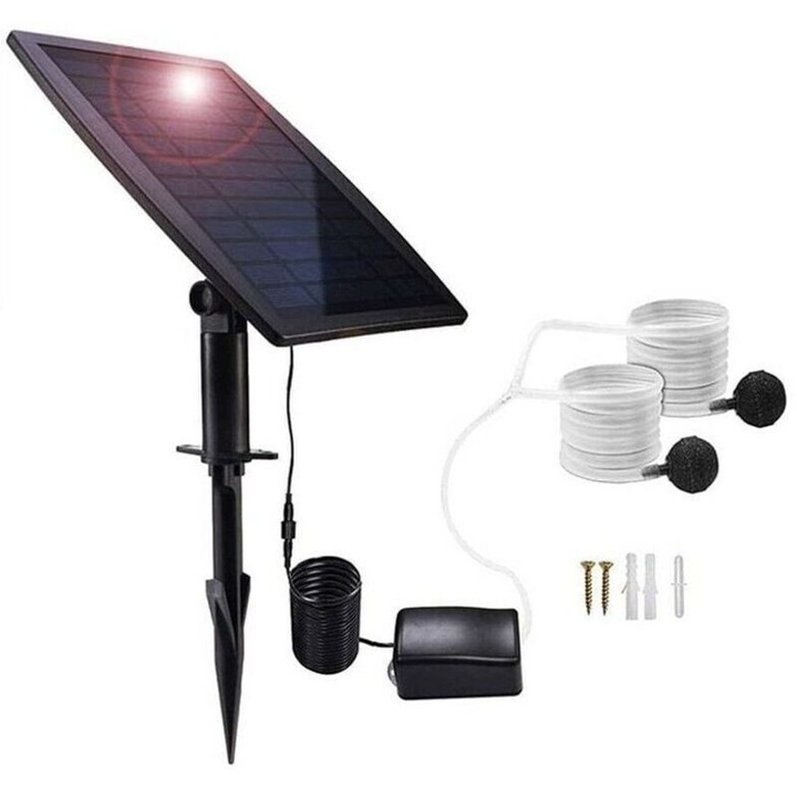 Pompa aer solara 18650 3.7V 1800mAh 21.5x17.5x7cm